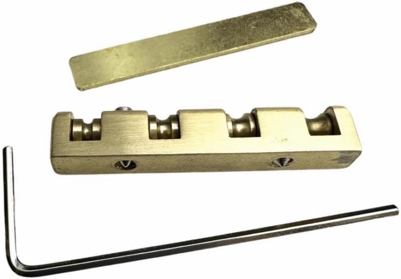 Kaynes 4 String Bass Roller Guitar Nut, Height Adjustable Brass Roller Nut Split Regulation Replacement Parts for Electric Bass 38 * 6MM - Image 4